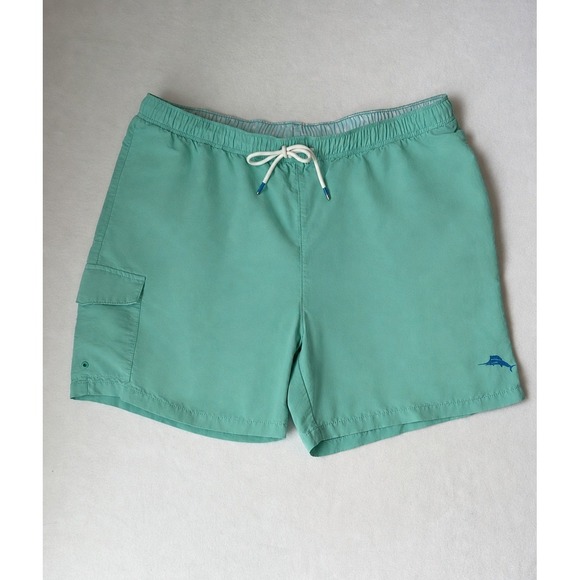 Tommy Bahama Other - Tommy Bahama Men's XL Turquoise Swim Trunks Cargo Board Shorts Drawstring